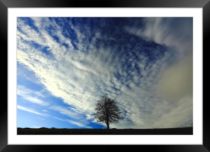 Tree and Clouds Framed Mounted Print by Simon Johnson