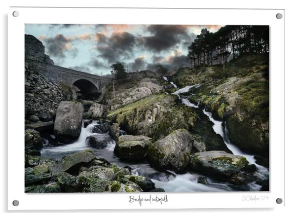 Bridge and waterfall. Acrylic by JC studios LRPS ARPS