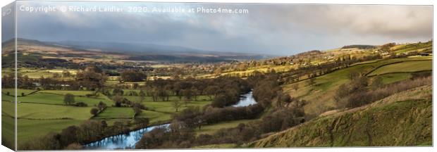 Winter Sun Teesdale Panorama from Whistle Crag Canvas Print by Richard Laidler
