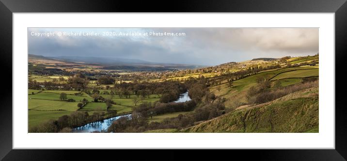 Winter Sun Teesdale Panorama from Whistle Crag Framed Mounted Print by Richard Laidler