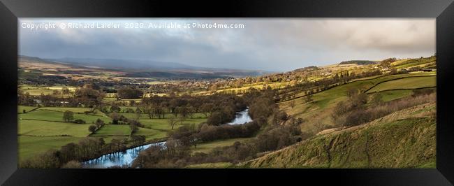 Winter Sun Teesdale Panorama from Whistle Crag Framed Print by Richard Laidler