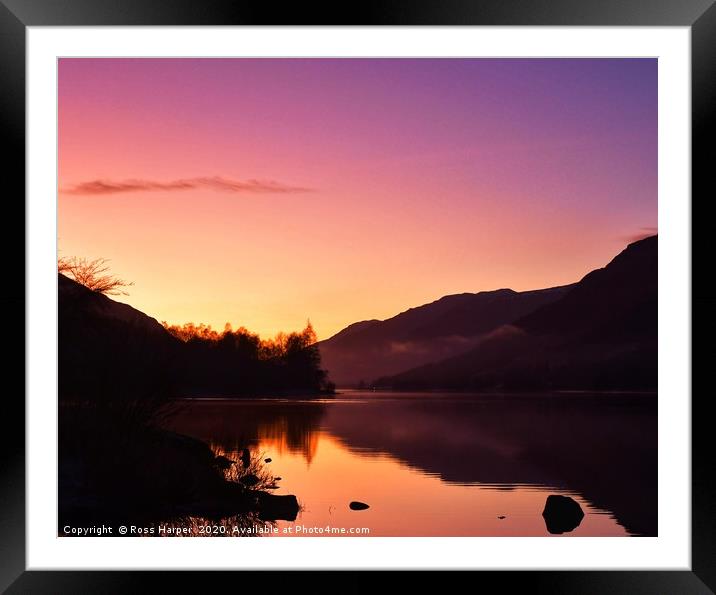 Loch Voil Sunset Framed Mounted Print by Ross Harper