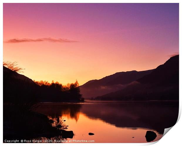 Loch Voil Sunset Print by Ross Harper