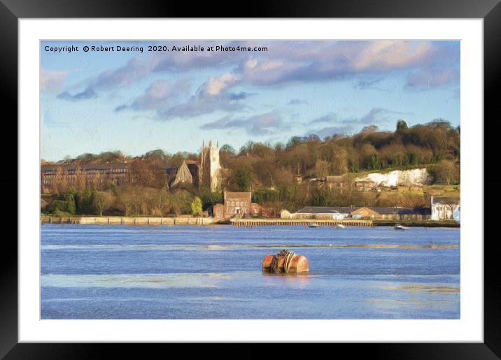 River Medway at Rochester Framed Mounted Print by Robert Deering