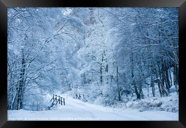 Glen Nevis in winter, Scotland  Framed Print by Justin Foulkes