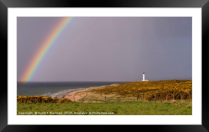 Covesea Rainbow Framed Mounted Print by Scott K Marshall
