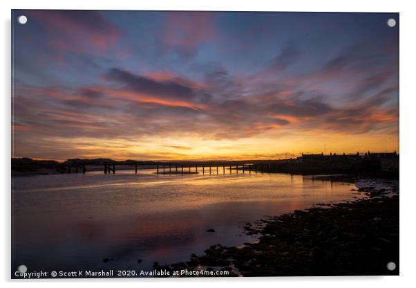 Lossiemouth Estuary Sunrise Acrylic by Scott K Marshall