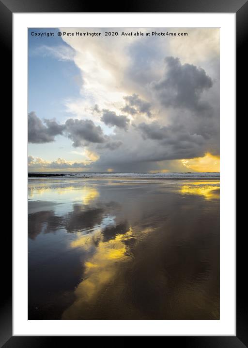 Clouds and sunset at Croyde Framed Mounted Print by Pete Hemington