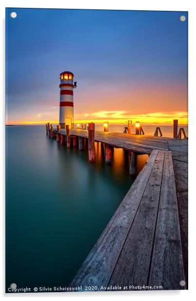 Lighthouse at Lake Neusiedl Acrylic by Silvio Schoisswohl
