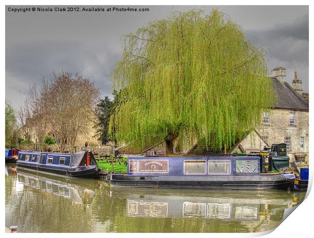 Narrowboats Along the Kennet and Avon Canal Print by Nicola Clark