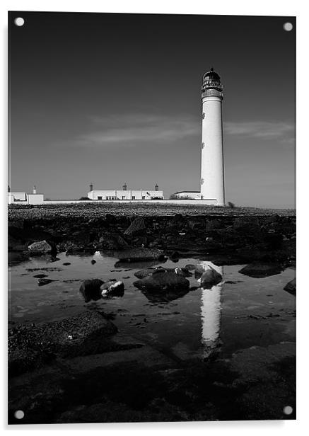 Barnsness Lighthouse Acrylic by Keith Thorburn EFIAP/b