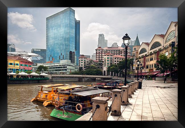 Clarke Quay, Singapore Framed Print by Stephen Mole