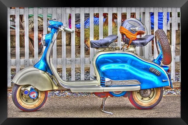 Vespa Scooter HDR Framed Print by David French