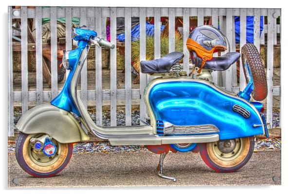 Vespa Scooter HDR Acrylic by David French