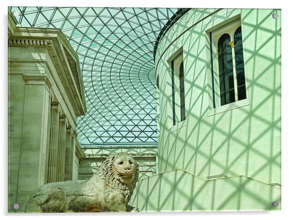 The Lion Statue at British Museum London Acrylic by Abdul Kadir Audah