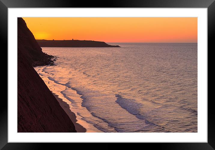 Sunrise over cliffs at Exmouth Framed Mounted Print by Pete Hemington