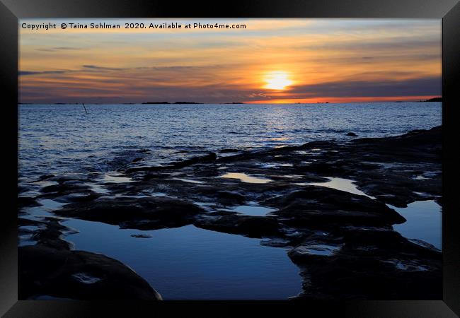 Island Sunset at Low Tide Framed Print by Taina Sohlman