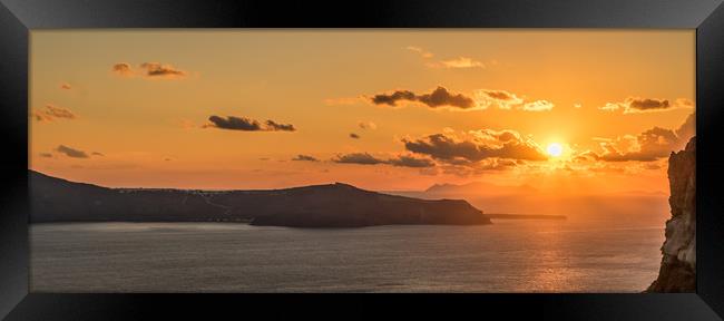 Fira Sunset Framed Print by Naylor's Photography