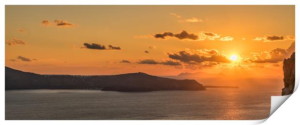 Fira Sunset Print by Naylor's Photography