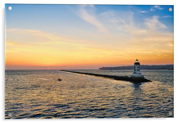 Los Angeles Harbor LIghthouse at Sunset Acrylic by Darryl Brooks