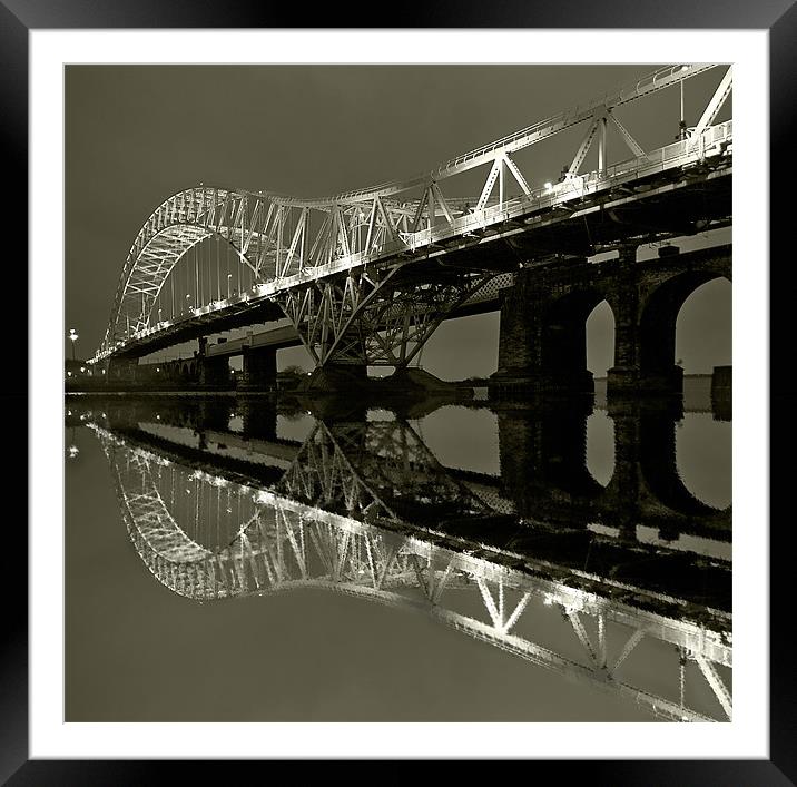 Runcorn Bridge Framed Mounted Print by Wayne Molyneux