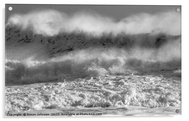 Wind blown Storm wave Acrylic by Simon Johnson