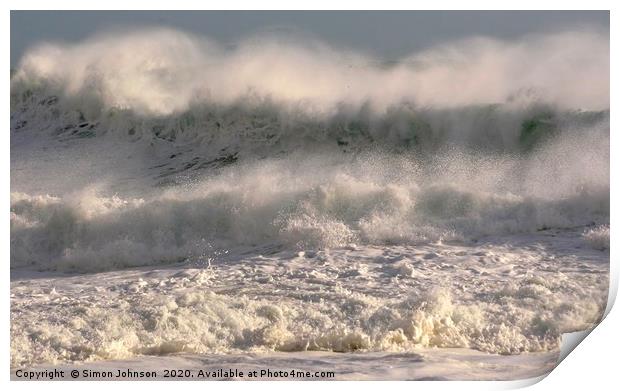  Cornish Storm waves  Print by Simon Johnson