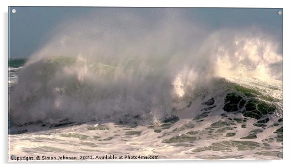 Breaking wave Acrylic by Simon Johnson