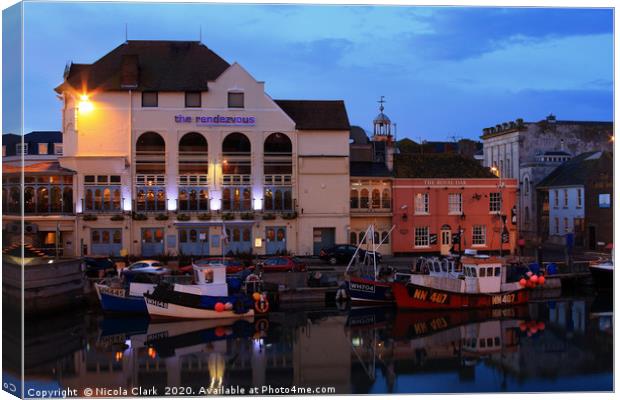 Early Evening In The Harbour Canvas Print by Nicola Clark