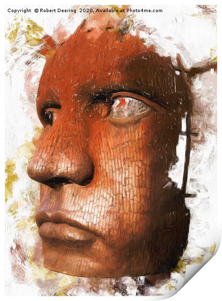Rusty Iron Mask Sculpture Print by Robert Deering