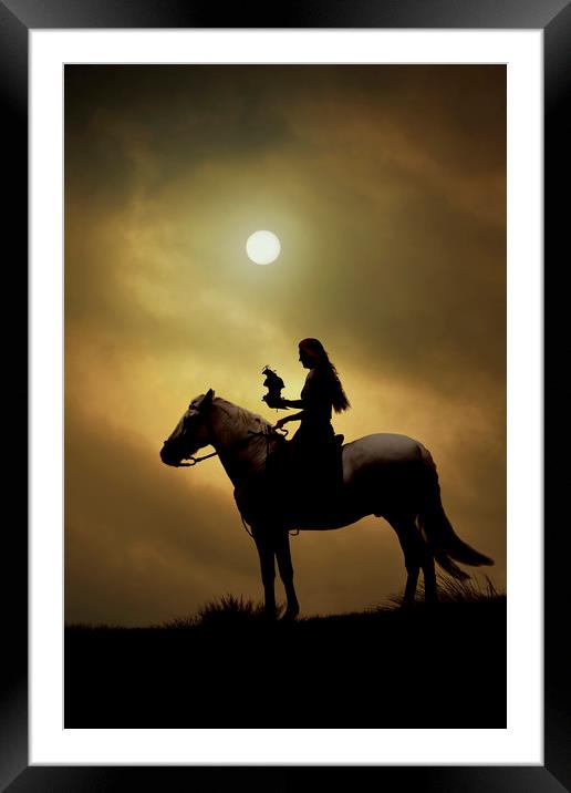 Horseback  Falconry Framed Mounted Print by Maggie McCall