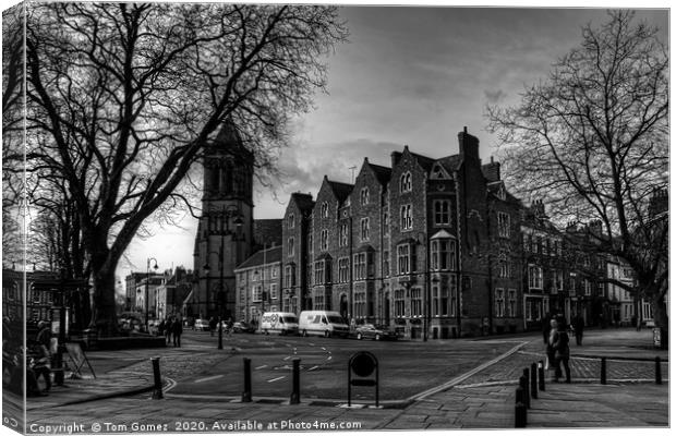 At the corner of Petergate - B&W Canvas Print by Tom Gomez