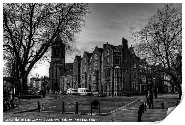 At the corner of Petergate - B&W Print by Tom Gomez