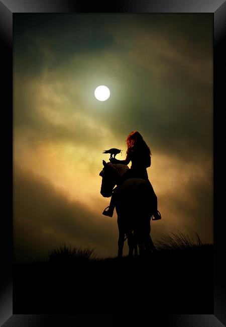 Horseback Falconry Framed Print by Maggie McCall