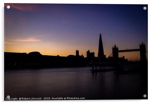 Sunset at Tower Bridge Acrylic by Robert Likovszki