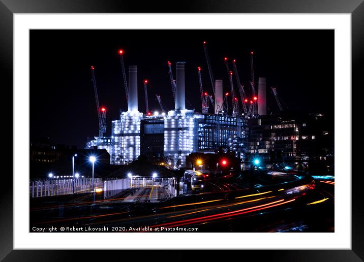 Battersea Power Station at night Framed Mounted Print by Robert Likovszki
