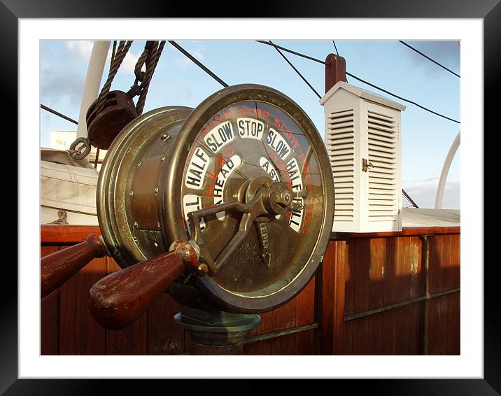 Engine Order Telegraph on SS Discovery Framed Mounted Print by Mark Malaczynski