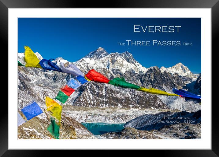 Everest Three Passes Trek Framed Mounted Print by geoff shoults