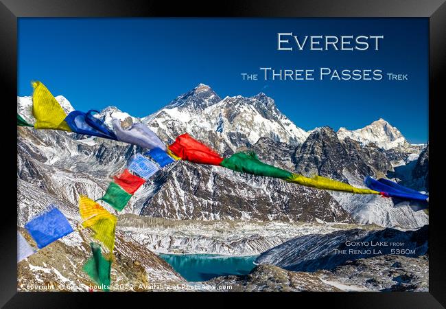 Everest Three Passes Trek Framed Print by geoff shoults