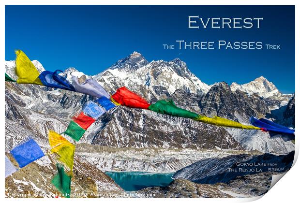 Everest Three Passes Trek Print by geoff shoults