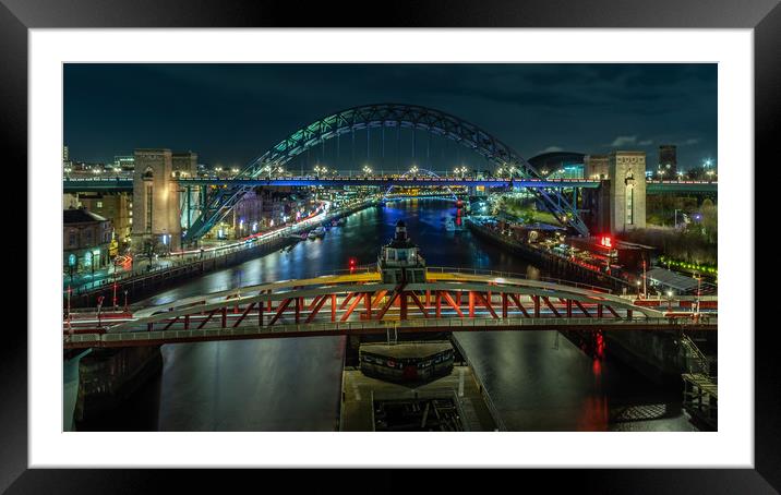 Newcastle Quayside Framed Mounted Print by Marcia Reay