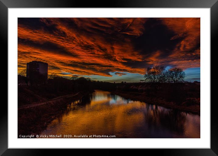 Sunset on the Don Framed Mounted Print by Vicky Mitchell