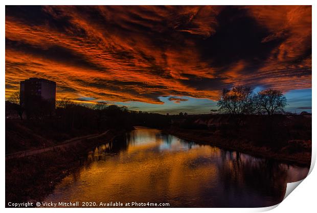 Sunset on the Don Print by Vicky Mitchell