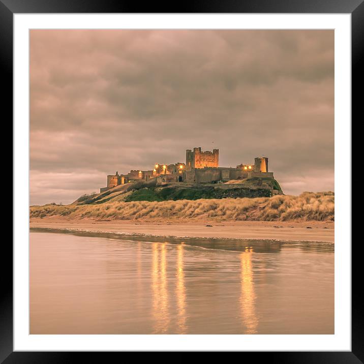 Reflections at Bamburgh Castle Framed Mounted Print by Naylor's Photography