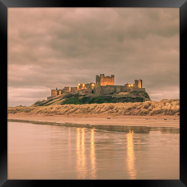 Reflections at Bamburgh Castle Framed Print by Naylor's Photography