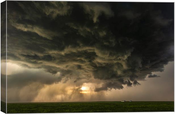 Thunderstorm over Montana Canvas Print by John Finney