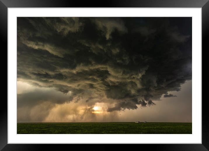 Thunderstorm over Montana Framed Mounted Print by John Finney