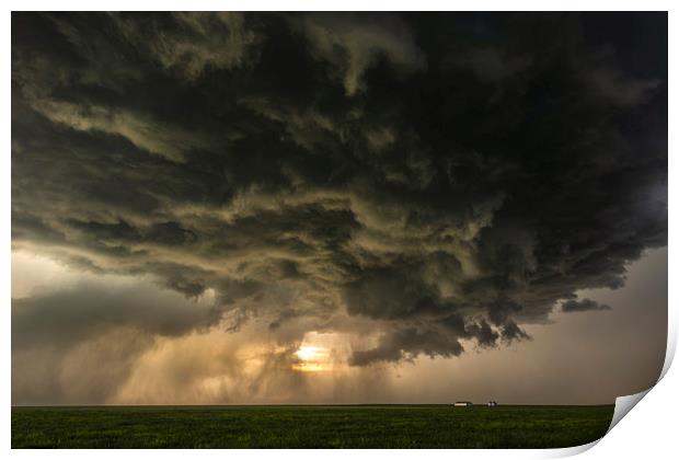 Thunderstorm over Montana Print by John Finney