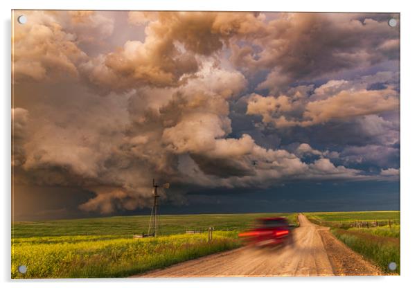 Montana tornado warned thunderstorm   Acrylic by John Finney