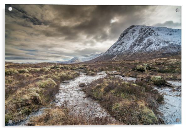 Highland winter Acrylic by Jonathon barnett
